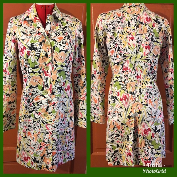 kenar, colorful and fitted button-front trench sz2 - Picture 2 of 2